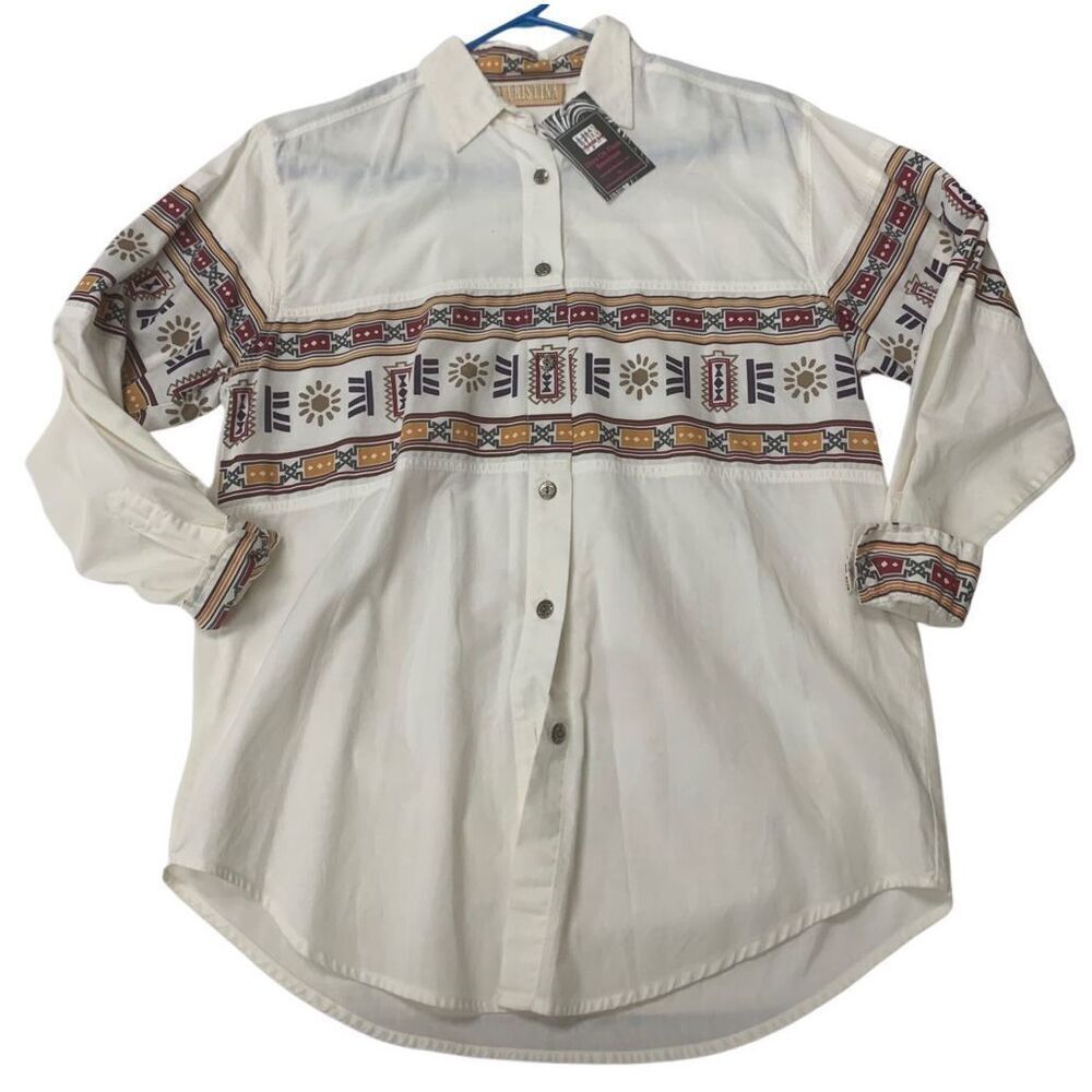 Vintage Native Patterned Button Down Top - image 1
